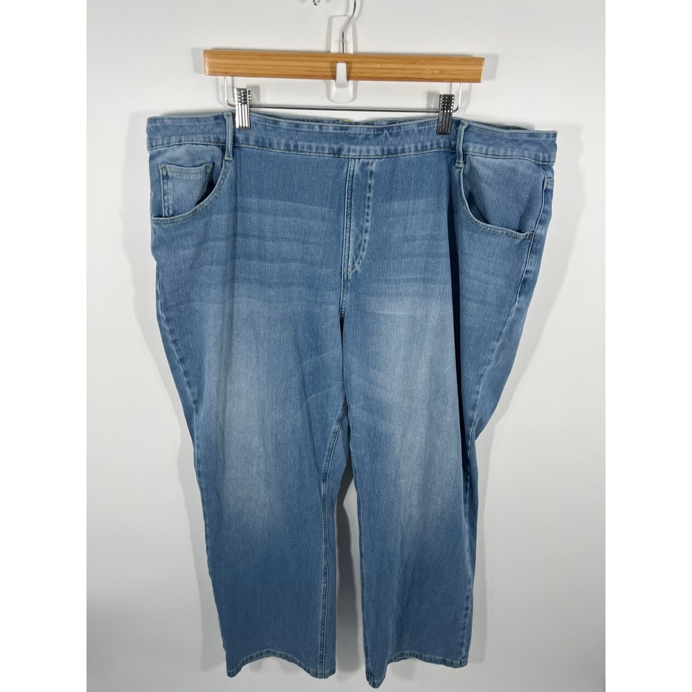 Halara Jeans Womens 3X Blue High Rise Straight Leg Stretch Comfort Denim